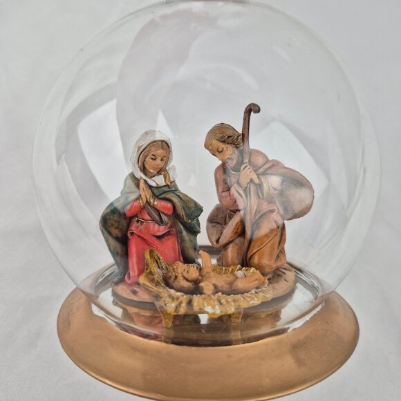 Fontanini Holy Family Blown Glass Tear Drop Christmas Ornament Vintage 90's - Picture 3 of 16